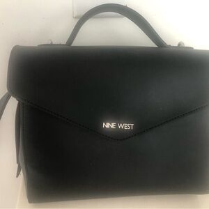 Nine West Black Envelope-Front Top-Handle Satchel NWOT